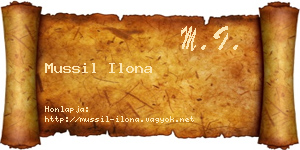 Mussil Ilona névjegykártya